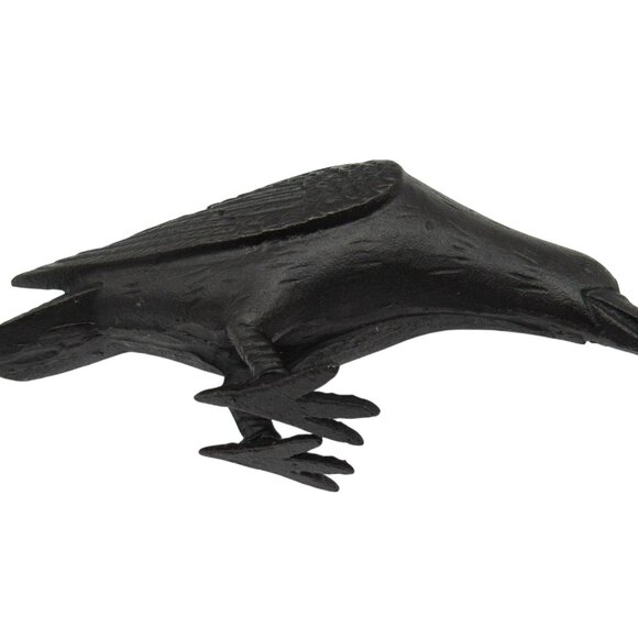 Cast Iron CROW or RAVEN with Head Down Black Rustic Finish Home And Garden 10" - Picture 11 of 11